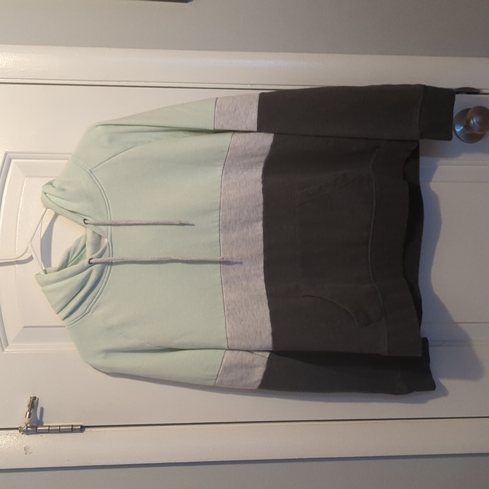 Green and grey hoodie